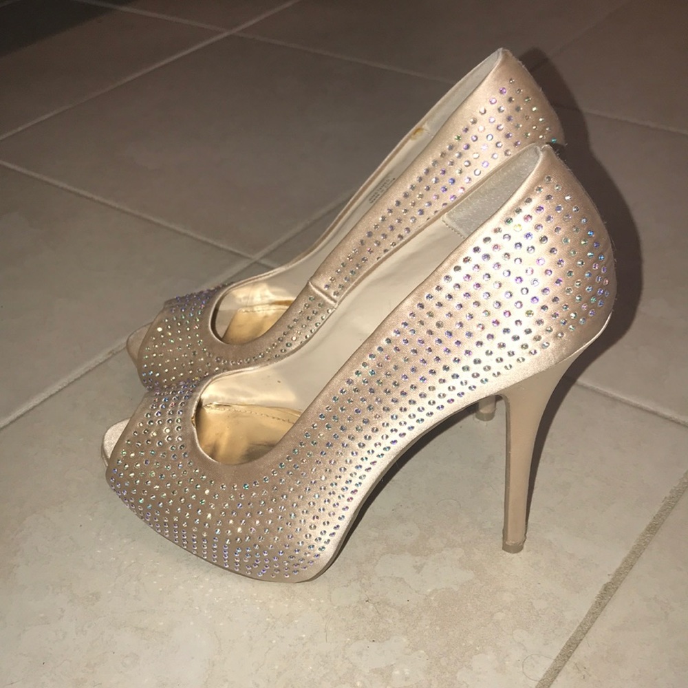 Nude Peep Toe Heels